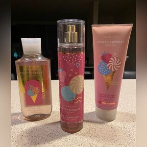 Bath and Body Works 3 piece set, Fruity Sherbet Scoop, NWT